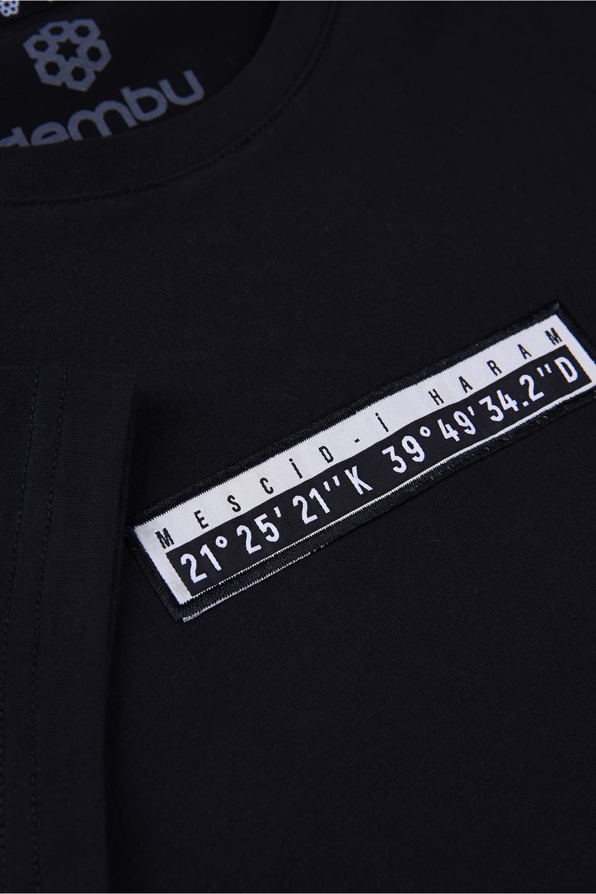 Koordinat Tasarım Pamuk Bisiklet Yaka Siyah T-shirt 22’
